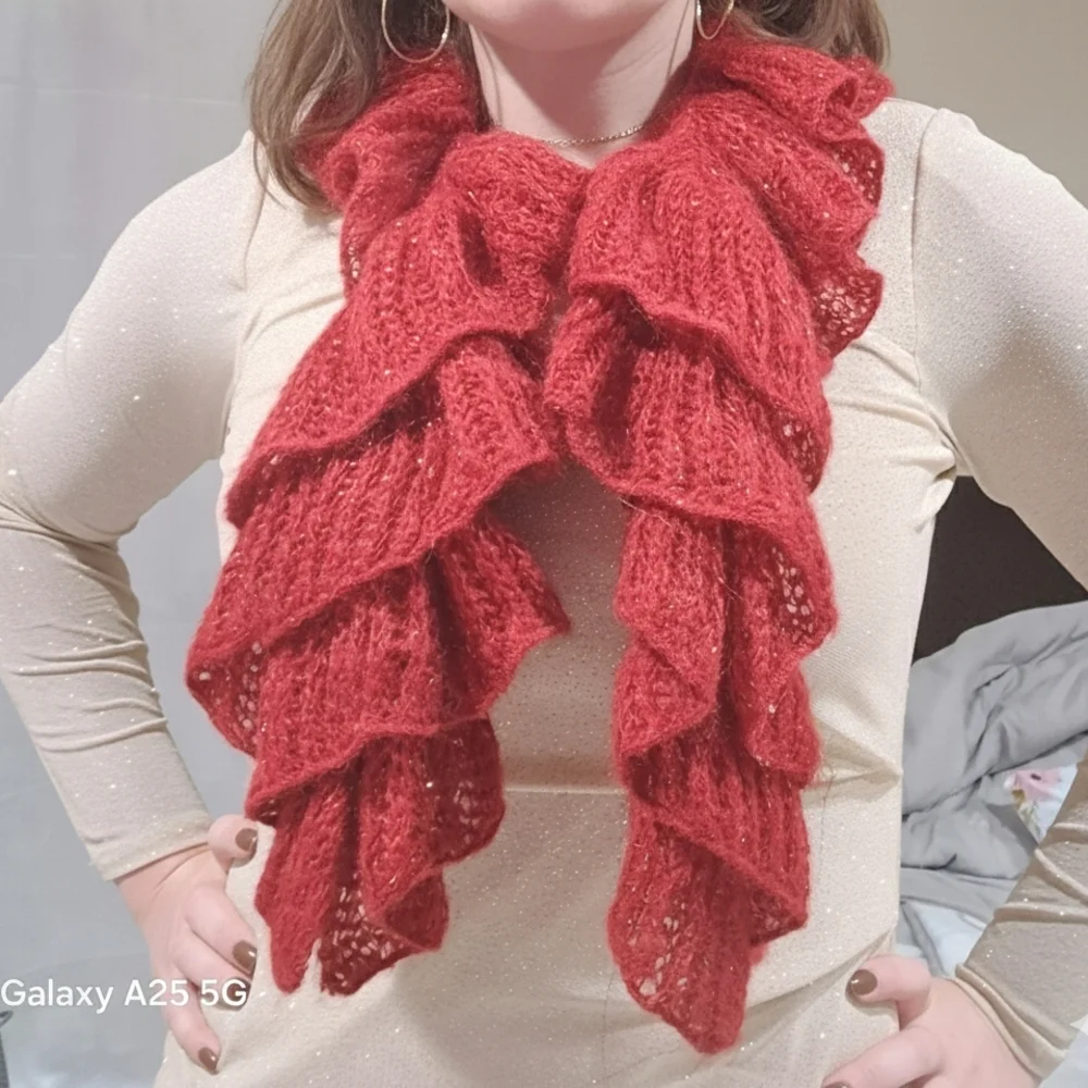 Vintage-style Ruffled Scarf  By Descours Paris For Women - Picture 6 of 7